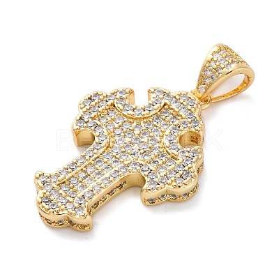 Brass Micro Pave Cubic Zirconia Pendants KK-S510-48G-03-1
