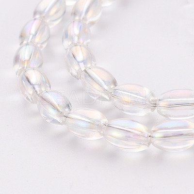 Electroplate Transparent Glass Beads Strands X-EGLA-T020-11-A02-1