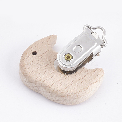 Beech Wood Baby Pacifier Holder Clips WOOD-T015-23-1