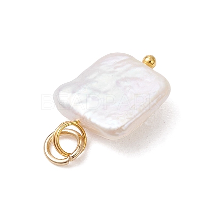 Baroque Natural Nucleated Pearl Keshi Pearl Pendants PALLOY-JF04833-1