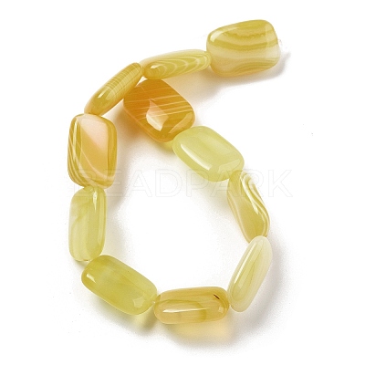 Natural Yellow Agate Beads Strands G-K392-B01-13x18mm-1