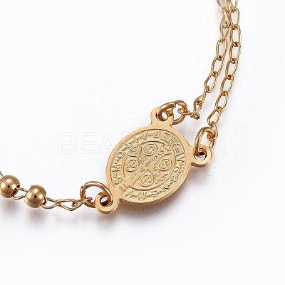 201 Stainless Steel Charm Bracelets X-BJEW-P258-15G-1