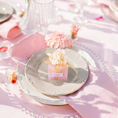 Clear PVC Candy Gift Packaging Boxes with Ribbon & Artificial Flower CON-TAC0001-20D-1