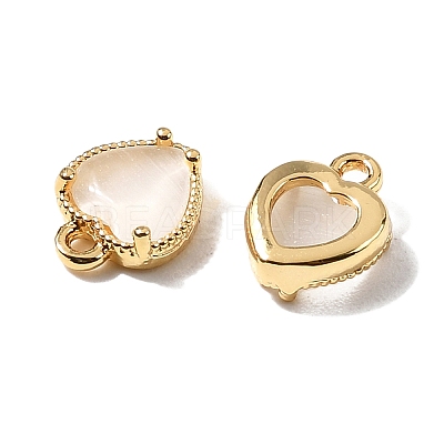 Heart Brass Charms KK-D024-02B-G-1