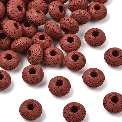 Lava Rock Gemstone European Beads GGDA007-5-1