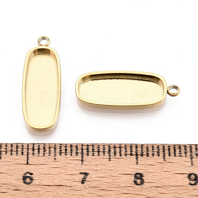 304 Stainless Steel Pendant Cabochon Component STAS-N115-42G-1