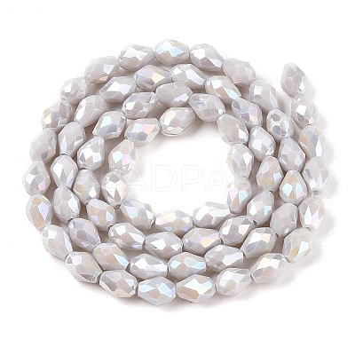 Opaque Solid Color Electroplate Glass Beads Strands EGLA-N013-P6mm-B05-1