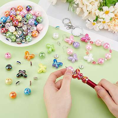 DIY Beadable Pen Butterfly Beads Findings Kits DIY-PH0023-87-1