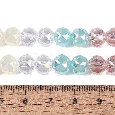 Electroplate Imitation Jade & Opaque & Transparent Glass Beads Strands EGLA-Q135-8MM-A08-1