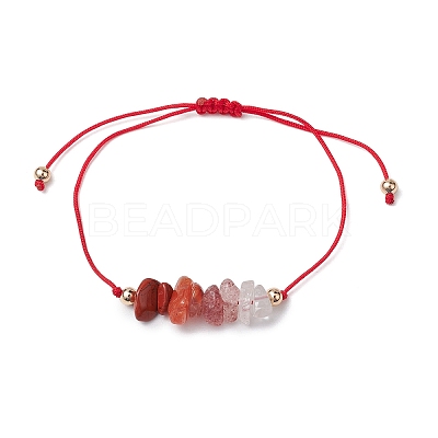 Gemstone Braided Bead Bracelet BJEW-JB11013-07-1