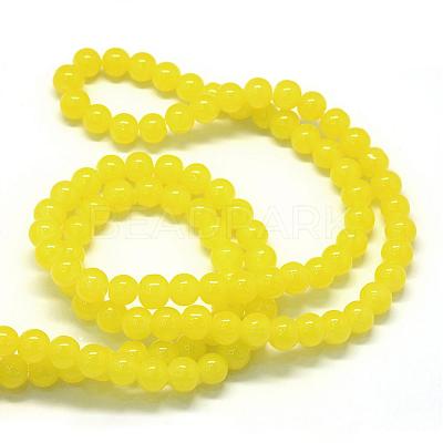 Baking Paint Imitation Jade Glass Round Bead Strands DGLA-Q021-10mm-24-1