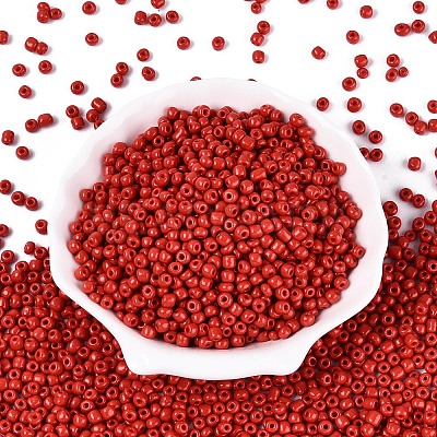 6/0 Baking Paint Glass Round Seed Beads SEED-S036-01C-15-1