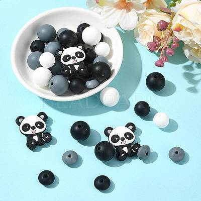 40Pcs 10 Styles Silicone Beads SIL-FS0001-27B-1