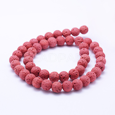 Natural Lava Rock Beads Strands G-F531-6mm-G11-1