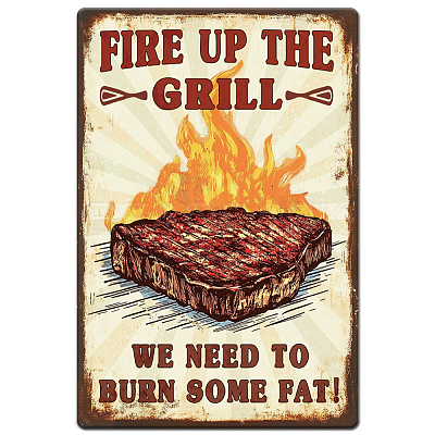 Vintage Metal Tin Sign AJEW-WH0436-172-1