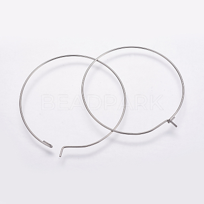 316 Surgical Stainless Steel Hoop Earrings Findings STAS-K146-039-45mm-0.8-1