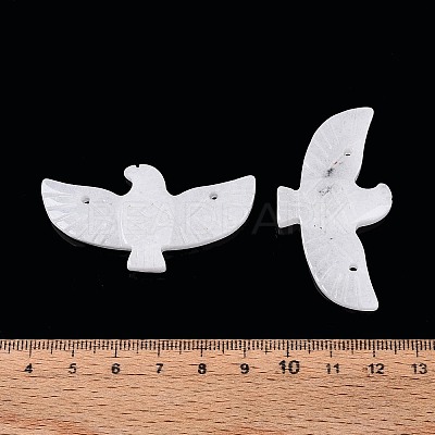 Eagle Shape Natural White Jade Gemstone Pendants G-P563-05E-1