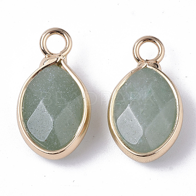 Natural Green Aventurine Pendants G-S359-014B-1
