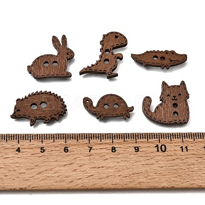 2-Hole Animal Theme Wood Buttons WD-CBA9CDE-02B-1