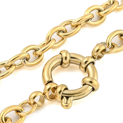 304 Stainless Steel Cable Chain Bracelets for Women BJEW-Q344-05G-1