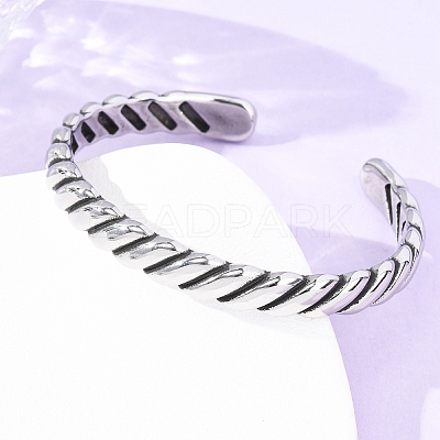 Retro 316 Surgical Stainless Steel Cuff Bangles BJEW-C142-05AS-1