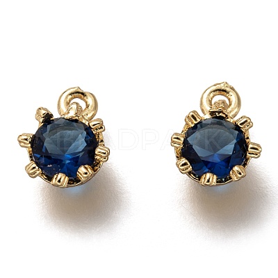 Brass Micro Pave Cubic Zirconia Charms ZIRC-I051-03G-07-1