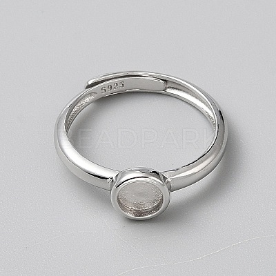 925 Sterling Silver Adjustable Ring Components DIY-WH0888-141P-02-1