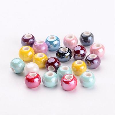 Glazed Porcelain Beads X-PORC-D001-8mm-M-1