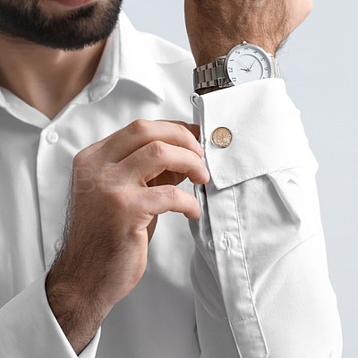 30Pcs 2 Colors Brass Cufflinks for Men FIND-HY0003-47-1