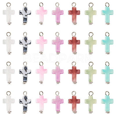 105Pcs 7 Colors Acrylic Imitation Gemstone Pendants FIND-TA0009-34P-1