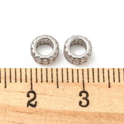 Rhodium Plated 925 Sterling Silver Spacer Beads STER-K176-05P-1