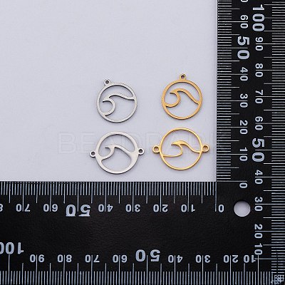 DIY Flat Round with Wave Making Findings Kits STAS-SZ0002-59-1