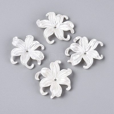 ABS Plastic Imitation Pearl Bead Caps KY-Q004-05B-1