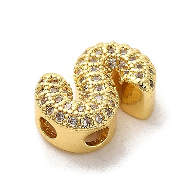 Brass Micro Pave Clear Cubic Zirconia Charms ZIRC-C009-01G-S-1