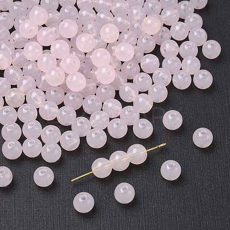 Imitation Jade Acrylic Beads X-SACR-S188-08mm-09-1