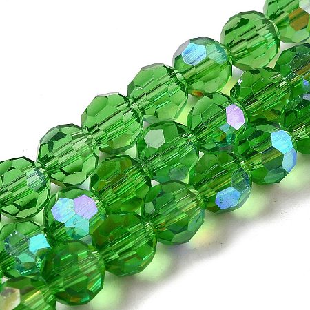 Electroplate Transparent Glass Beads Strands LS-EGLA-A035-T8mm-L11-1