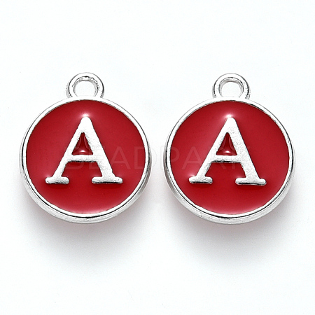 Platinum Plated Alloy Enamel Charms X-ENAM-S118-03A-P-1