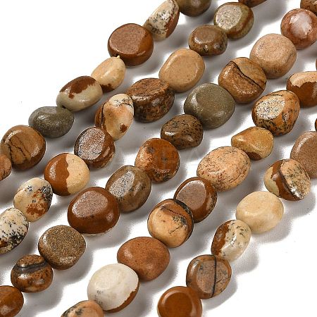Natural Picture Jasper Beads Strands G-P497-01E-59-1