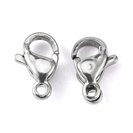 Tarnish Resistant 304 Stainless Steel Lobster Claw Clasps X-STAS-M262-01-9mm-1