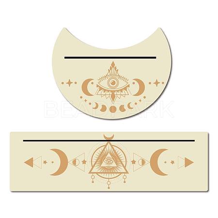 2Pcs 2 Style Natural Wood Card Stand for Tarot DJEW-GF0001-33I-1