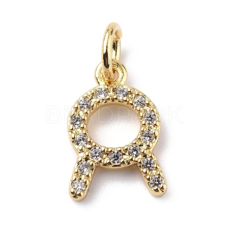 Brass Micro Pave Cubic Zirconia Charms ZIRC-F131-16G-08-1