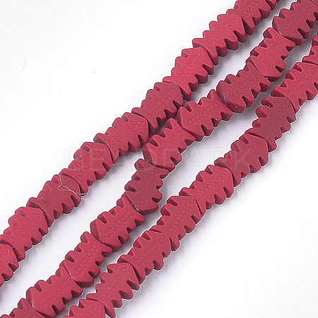 Spray Painted Non-magnetic Synthetic Hematite Beads Strands G-T116-13-18-1