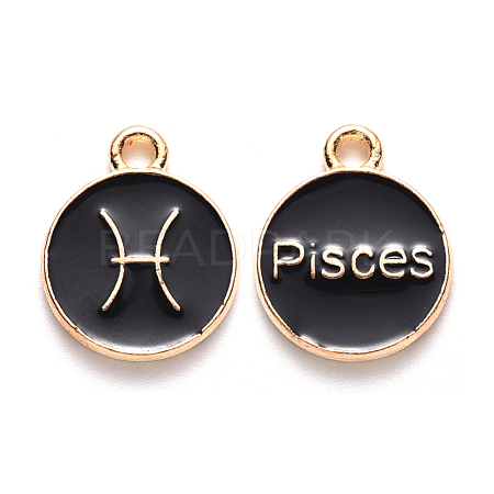 Alloy Enamel Pendants X-ENAM-S124-01A-08H-1