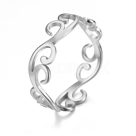 Branch 304 Stainless Steel Finger Rings FS-WG833A8-02-1