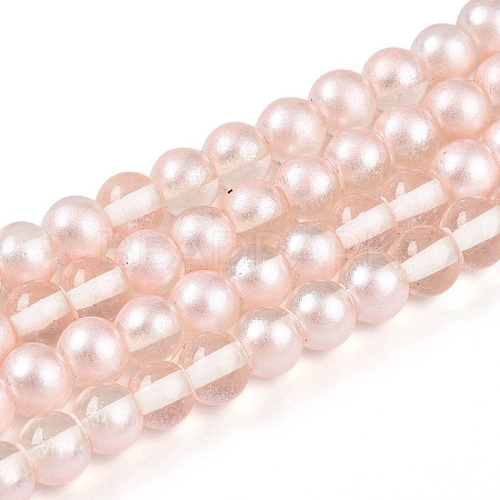 Baking Paint Transparent Glass Beads Strands DGLA-N011-6mm-03-1