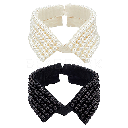 2Pcs 2 Colors Detachable Cloth Lady's Collars DIY-AN0001-16-1