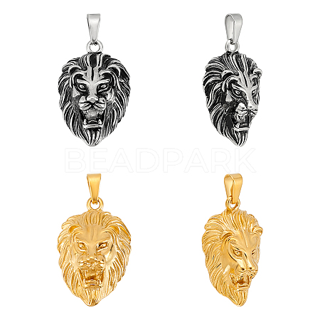 4Pcs 2 Colors 304 Stainless Steel Pendants STAS-UN0059-72-1