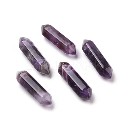 Natural Amethyst Double Terminal Pointed Pendants G-C007-02B-08-1