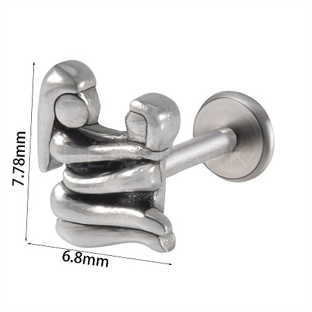 304 Stainless Steel Threadless Labret Stud WG47083-28-1