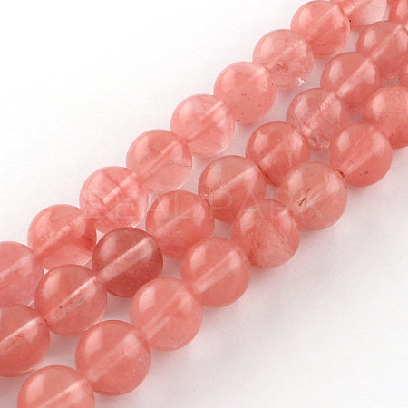 Cherry Quartz Glass Beads Strands G-R342-8mm-16-1